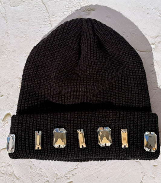 Crystal Noir Beanie