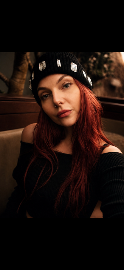Crystal Noir Beanie