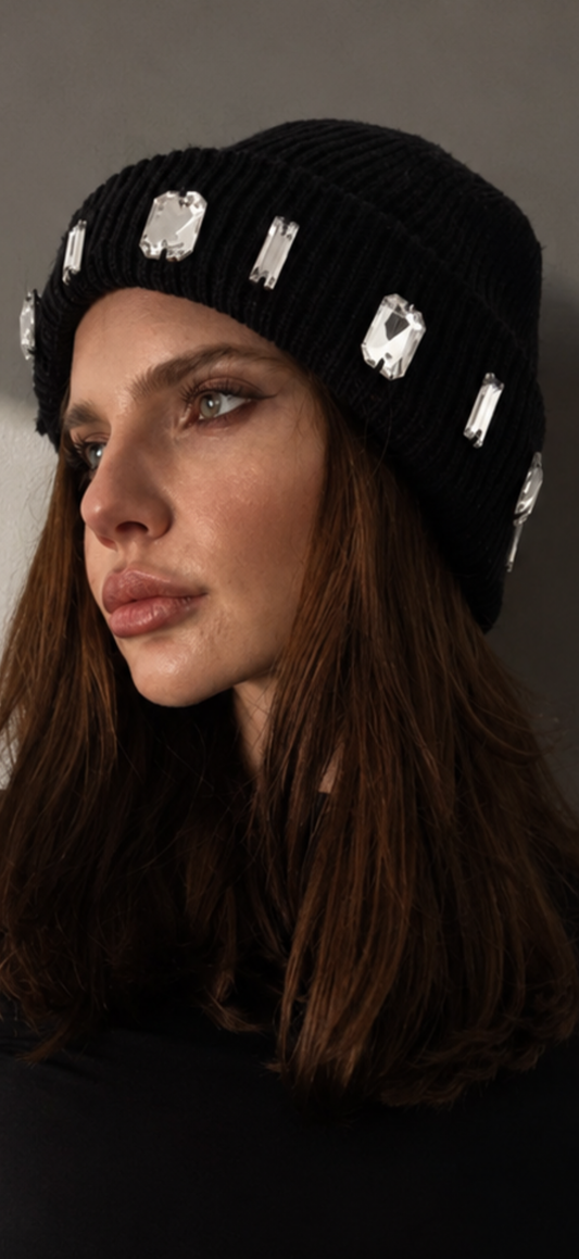 Crystal Noir Beanie
